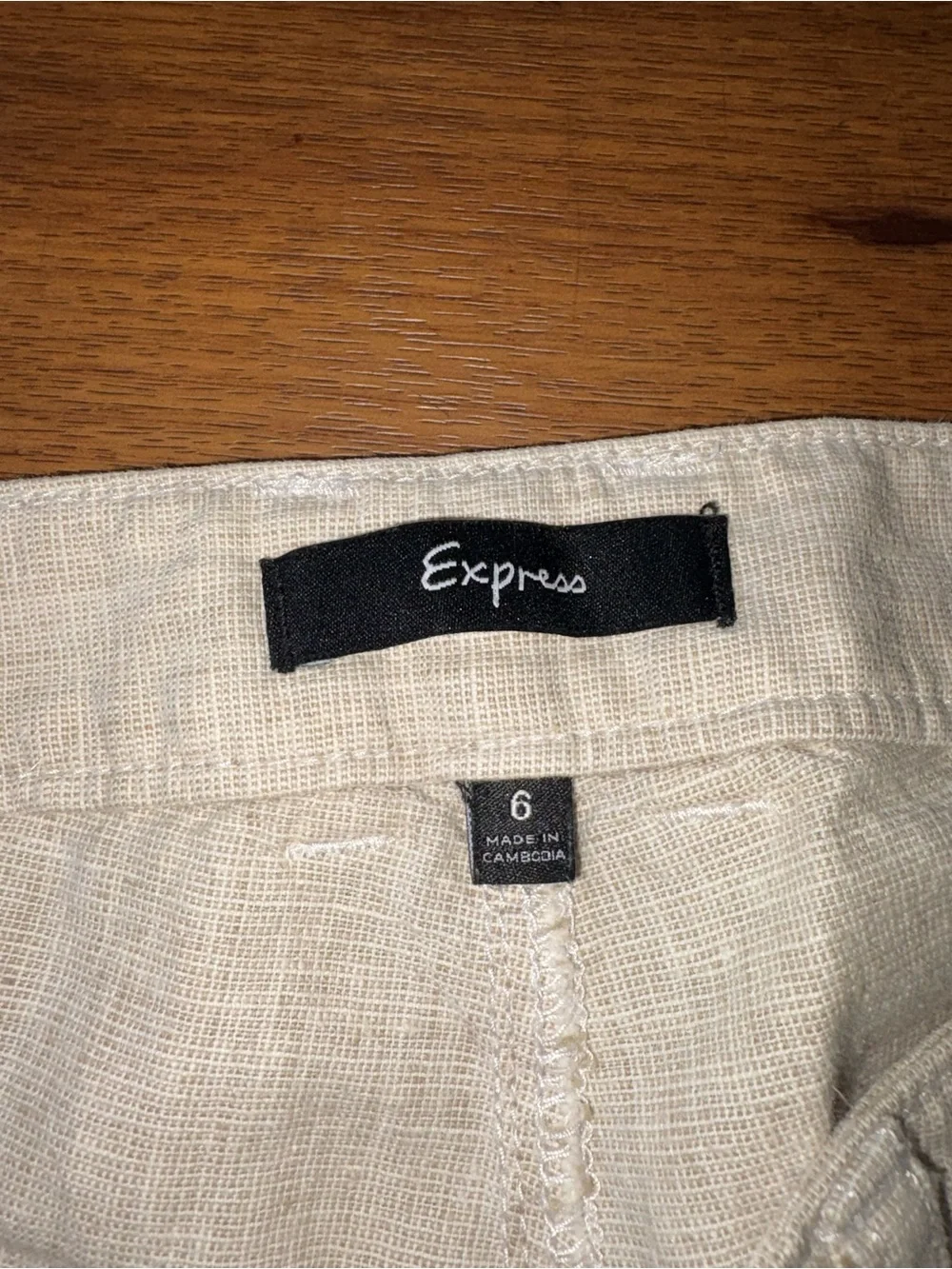 Express Linen Blend Wide-Leg Pants (Size 6)
